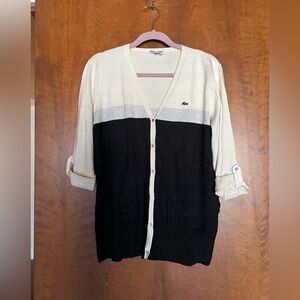 Vintage Lacoste Women's Two-Tone Cardigan Sweater